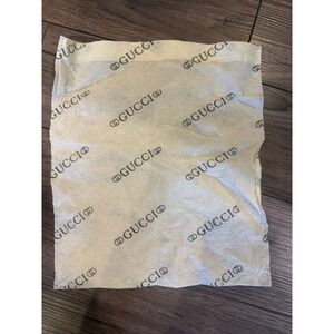 Vintage Gucci 11x13 Dust Bag Accessory Pouch White Repeating Logo 80s Authentic